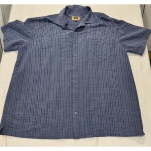 The Foundry Supply Co Men's 2XLT Blue Button‎ Up Short Sleeve